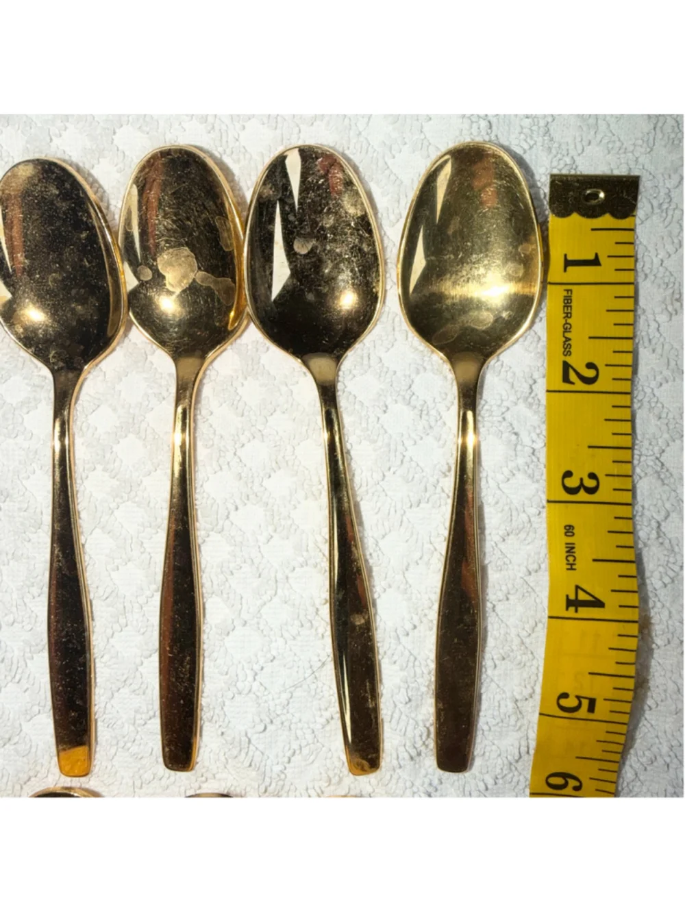 Rogers Cutlery Co Stainless Steel USA Gold Tone Teaspoons Lot of 11